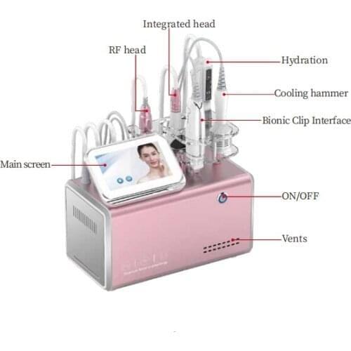 5 in 1 Facial Cooling Skin Tightening Ems Clip Face Lifting Multifunctional Facial Beauty Massage Machine