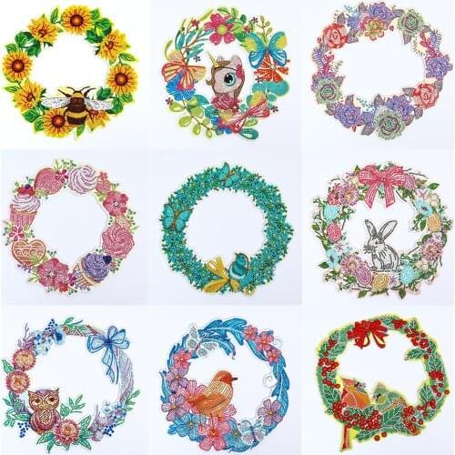 5D DIY Diamond Painting Wreath Diamond Mosaic Embroidery Garland Art for Home Wall Decor Craft