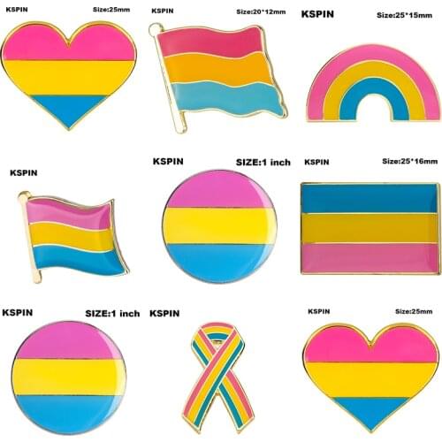Pansexual Pride Metal Flag Pin Badge Decorative Brooch Pins for Clothes XY0135-1