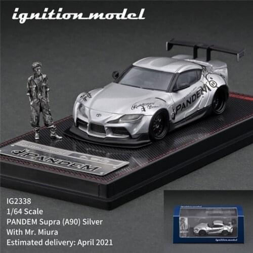 IG 1:64 PANDEM Supra (A90) Silver w/ Mr Miura Diecast Model Car