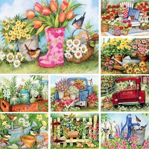 5D DIY Diamond Painting Flower Birds Cross Stitch Kit Full Drill Diamond Embroidery Mosaic Art Picture of Rhinestones Home Decor