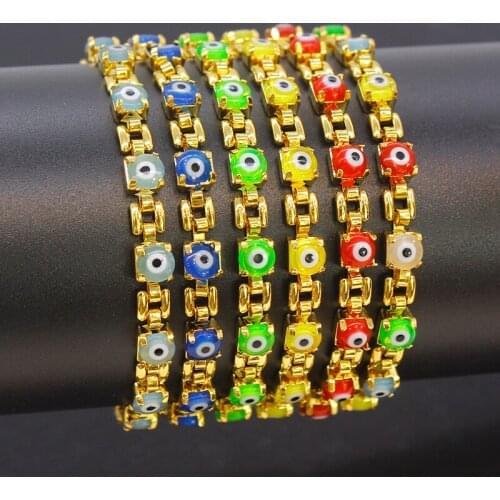 New Plated Evil Eyes Bracelet Key Lock Bear Hearts High Quality For Girls Jewelry