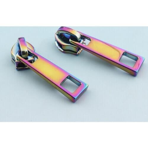 Size 5# Light Rainbow Zipper Puller 10pcs Leather Zip Puller Zipper Fastener for Zip head Universal Zipper Replacement Kit