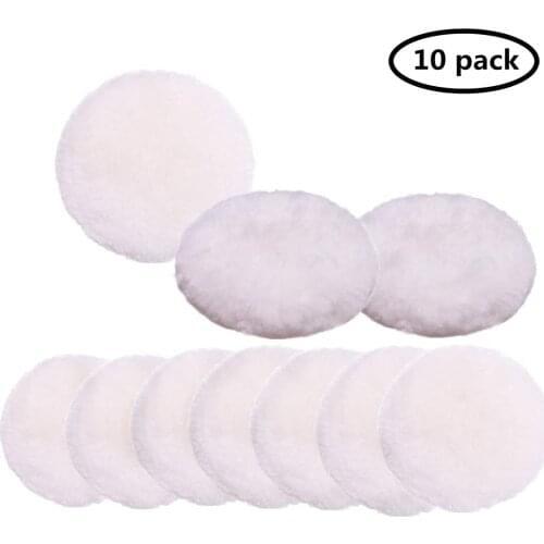 Wool Polishing Pad 3-7 Inches Soft Sheepskin Buffing Pads with Hook & Loop Back Wool Cutting Pad for Car Furniture Glass Auto