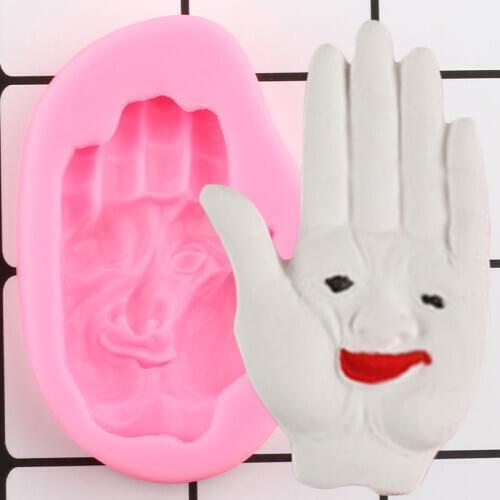 Halloween Hand Face Silicone Molds Cupcake Topper Fondant Cake Decorating Tools Soap Resin Clay Candy Chocolate Gumpaste Moulds
