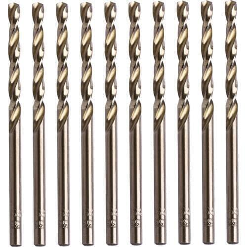 10Pcs/Set 3.5mm M35 Shank HSS-Co Cobalt Twist Drill Spiral Drill Bit