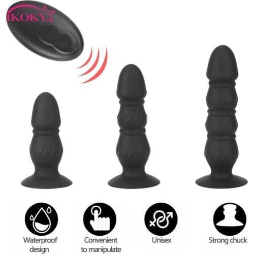 Prostate Massager Vibrator Anus Vibrating Dildo Sex Toys For Men Remote Control G-Spot Stimulation Bead Dildo Vibrator 10 Speeds