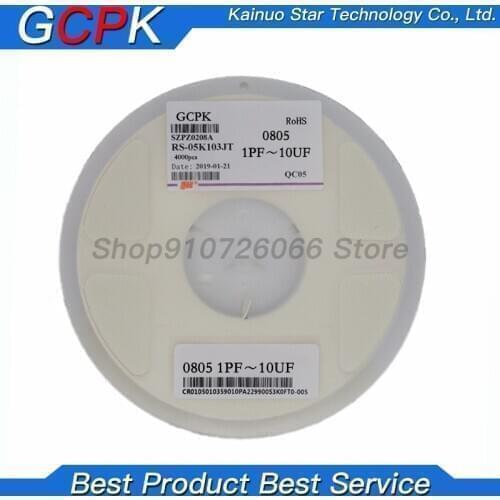 1Reel 4000pcs 0805 smd capacitor ceramic 1PF-10UF 4.7PF 6.8PF 330PF 680PF 22NF 33NF 220NF 1UF 2.2UF 4.7UF 10UF new original