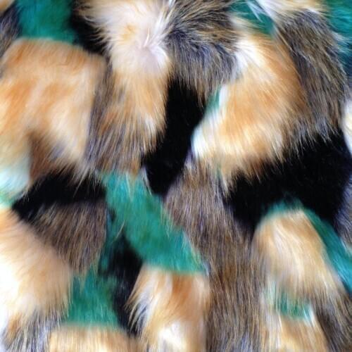 100 meters Four-color jacquard faux fur hair/colorful large fox fur / leather fur / plush / artificial leather cloth material