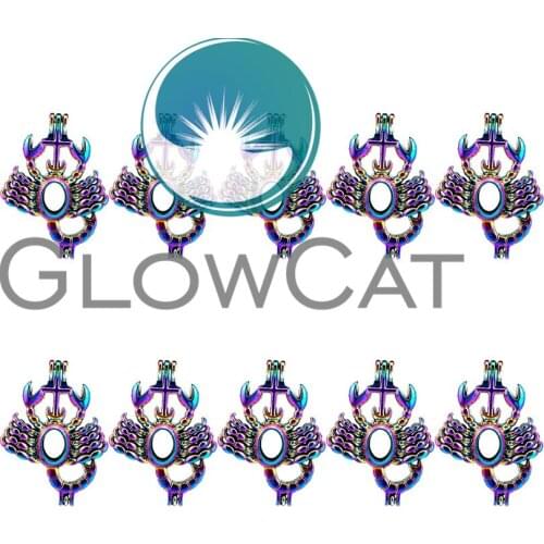 10x C182 Rainbow Colors Scorpion Pearl Cage Locket Pendant Essential Oil Diffuser Bead Cage DIY Jewelry Locket For Oyster Pearl