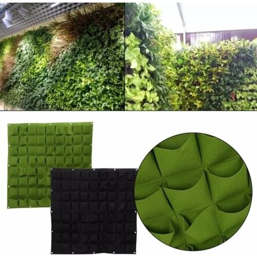 2-72 Pockets Wall Hanging Vertical Garden Green Grow Bags Planter Garden Vegetable Living Garden Planter Growing Bag Flower Pot