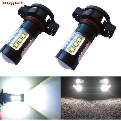 2Pc PSX24W 80W High Power Cree Chip Xtremely Super Bright White LED Lights Bulbs for Fog Light DRL Lamp For CHRYSLER Dodge Dodge