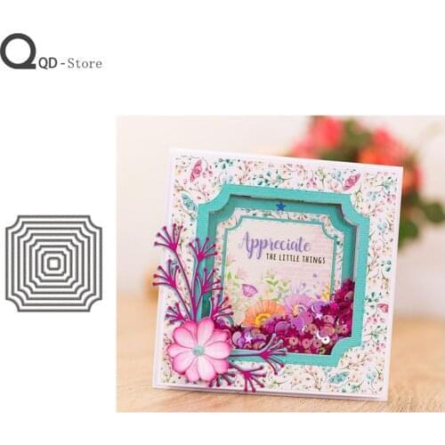 2021 New Square Base Border Cutting Dies Stamps Dies Scrapbooking Mold Cut Handmade Tools DIY Craft Decoration New Metal Dies