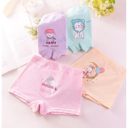 5pcs/lot high quanlity Childrens underwear womens cotton underwear 2-12years old girl underwear boxer briefs baby underwear