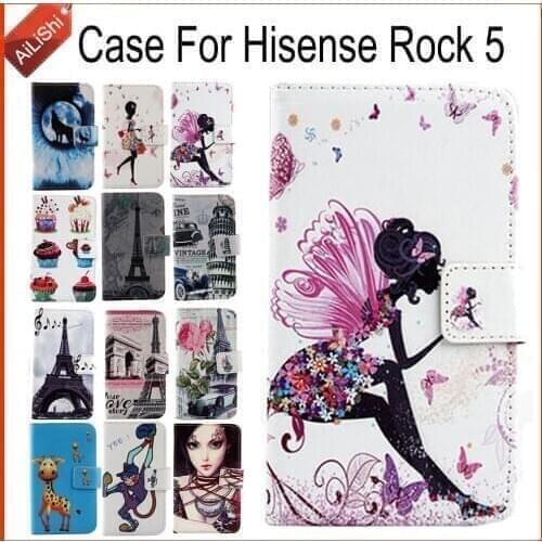 AiLiShi Case For Hisense Rock 5 Luxury Flip PU Painted Leather Case Hisense 100% Special Phone Protective Cover Skin+Tracking