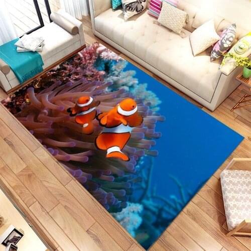 Aquarium 3 Pattern Non Slip Area Carpet, Modern Rug, Corridor Carpet, 3d Print Carpet, Kids Room Rugs,Arts Rug