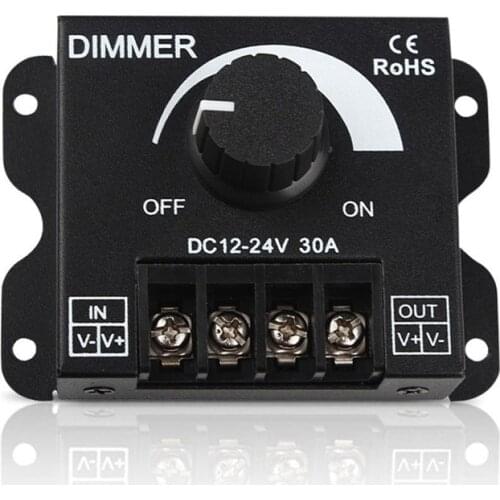 12V30A Stepless Dimmer Switch LED Light with Dimmer, Portable Manual Dimmer, Single Color Light With
