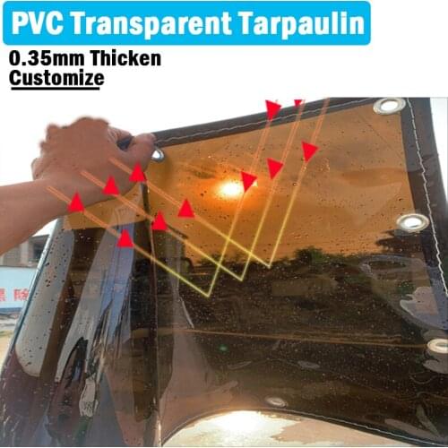 Custom 0.35mm Thick Black PVC Transparent Tarpaulin Rainproof Cloth Garden Plant Awning Aiti-UV Sun Protective Waterproof Cover