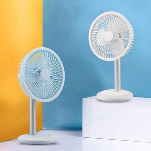 Colorful LED 3 Wind Speeds USB Rechargeable Summer Desktop Mute Cooling Fan Colorful LED Large Wind Low Noise Fan
