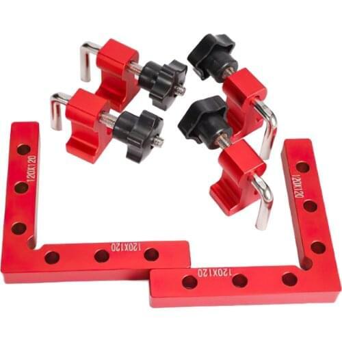 Woodworking Adjustable Corner Clamping Ruler Aluminium Alloy Right Angle Clamps L-Shaped Auxiliary Fixture Positioner Clips