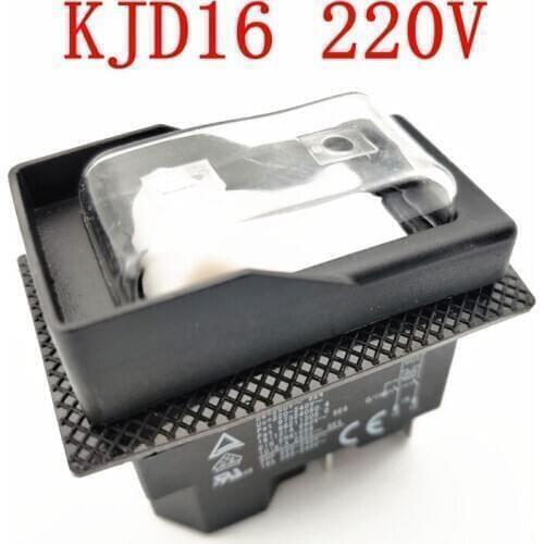 2pcs KJD16 220V 4Pins Electromagnetic Push Button Switch On Off Switches with Overload Protection for Electric Power Tools