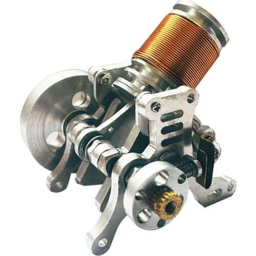 Metal Mini Type Single-cylinder Electromagnetic Engine Cannon Model Operable Science Experiment Toy (6-12V Supply Voltage)