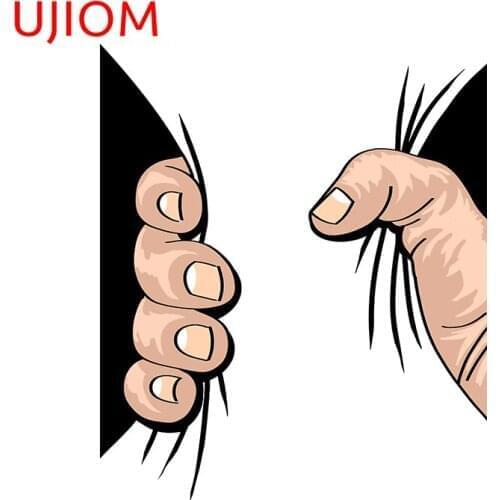UJIOM Big Hand Squeezing Door Sticker Bathroom Toilet Wall Decal Waterproof Home Decoration Living Room Decor Wall Stickers