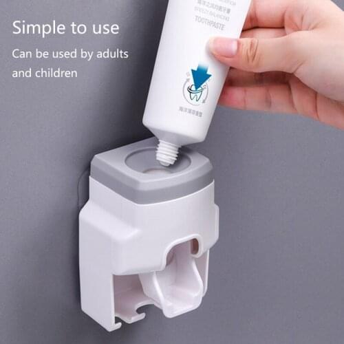 Wall Mount Automatic Toothpaste Dispenser Bathroom Accessories Set Toothpaste Squeezer Dispenser Bathroom Toothbrush Holder Tool