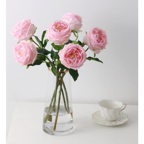 Real Touch Peony Flower Artificial Latex Fake Royal Peonies Flowers Artificial Flowers Pink Peony Branch for Wedding Decoration