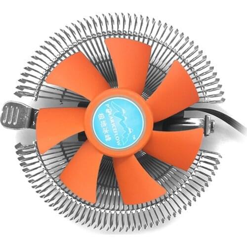 POLAR ICEFLOW Low Profile CPU Air Cooler with Orange Blades100mmQuietFan Aluminum Fins for AMD LGA Low Noise Design Radiator