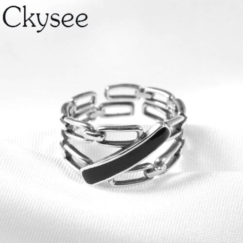 New Arrival 925-Sterling -Silver Irregular Simple Epoxy Rings Adjustable Ring For Woman Fashion Charms Jewelry Birthday Gift