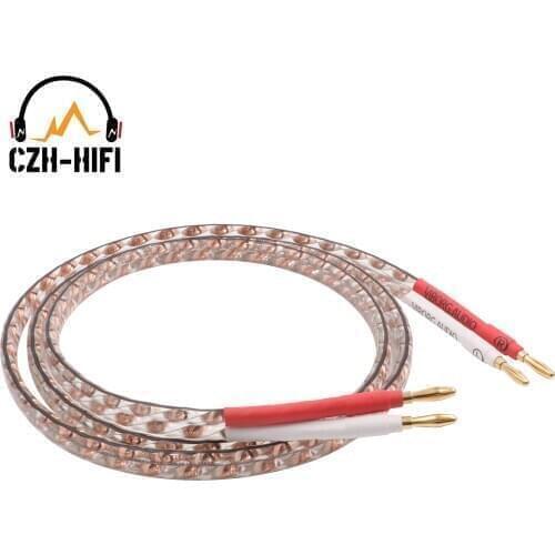 Brand New Viborg High End 6N Flat OFC Speaker Cable Banana to banana Spade Connector for Amplifier Speaker Audio HiFi DIY