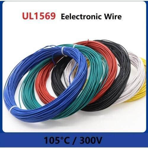 UL1569 Single Core Multi-Strand Electronic Cable Wire 22AWG Tinned Copper Multiple Color-5/10meters
