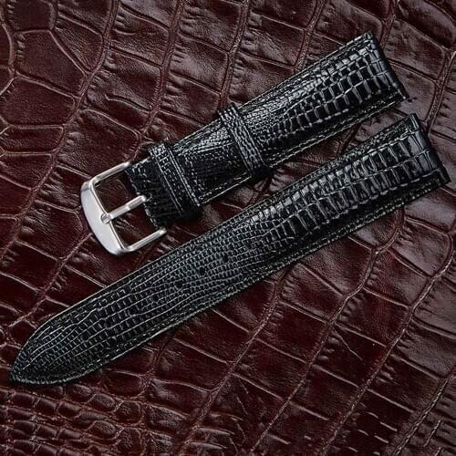 12mm 14mm 16mm 18mm 20mm 22mm 24mm Lizard Pattern Universal Leather Watch Band for Women Men Leather Replacement Watchband