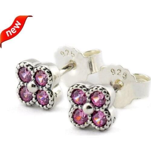 Oriental Blossom Stud Earring 100% 925 Sterling-Silver-Jewelry Free Shipping