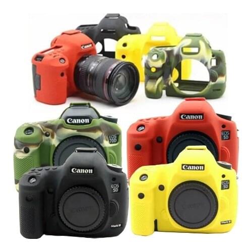Silicone Armor Skin Case Body Cover Protector for Canon EOS 5D Mark IV 4 5D4 90D 77D 5D3 6D2 6D 1300D 800D Body DSLR Camera