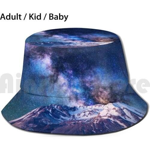 Mount Saint Helens Night Sky Hiking Trail Washington Mountain Hiking Adventure Sun Hat Foldable UV Protection Film
