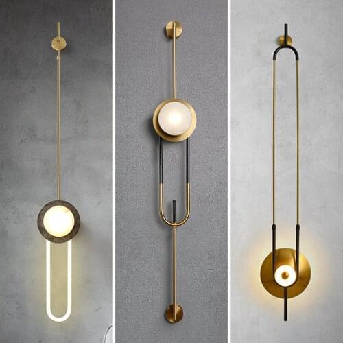 Modern Luxury Marble LED Wall lamp Model house Villa Bedroom Lighting fixtures Living room Corridor Hotel Art decor Sconce