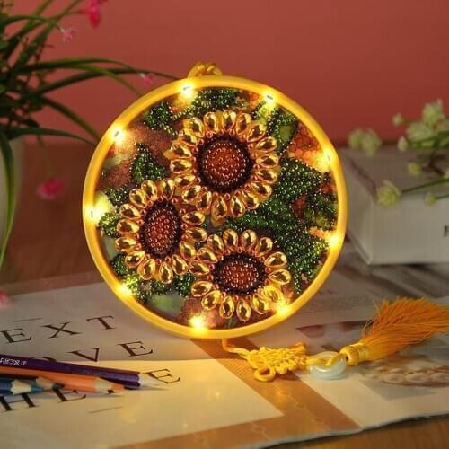 LED Decorative Lights Tassel Hanging Lights DIY Diamond Painting Sunflower Bedroom Night Light Home Decoration Night Light