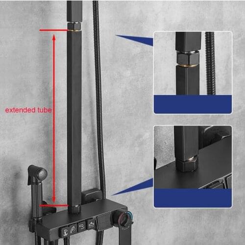 Shower faucet extended tube