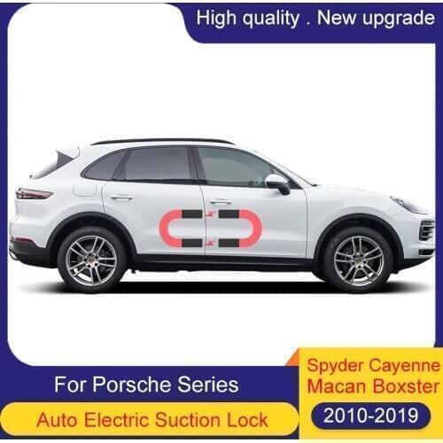 Smart Auto Electric Suction Door Lock For Porsche 918 2015 918 spyder CAYENNE Soft Close Door Super Silence Car Vehicle Door