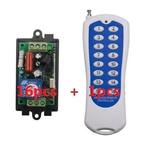 Smart wireless remote switch 220V Power Switch System 16 Receiver&1 Transmitter 16CH 10A Light Lamp LED SMD ON OFF