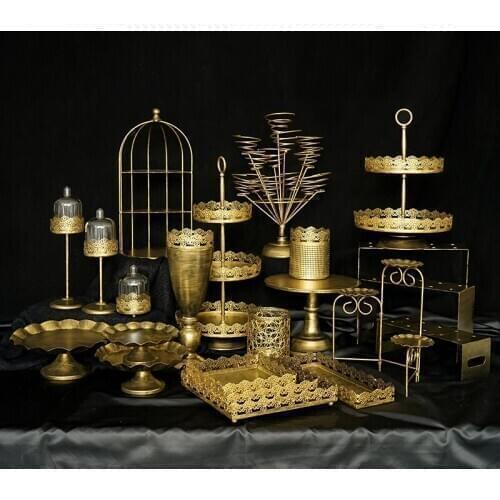 Vintage goal cake tools tray cupcake cage decoration wedding bar dessert table party suppier