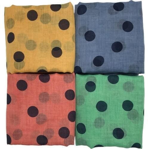 Women Long Polk Dots Print Pattern Shawl Scarf Warp Stole bandana muslim headscarf Islamic hijab Women muffler Popular shawls
