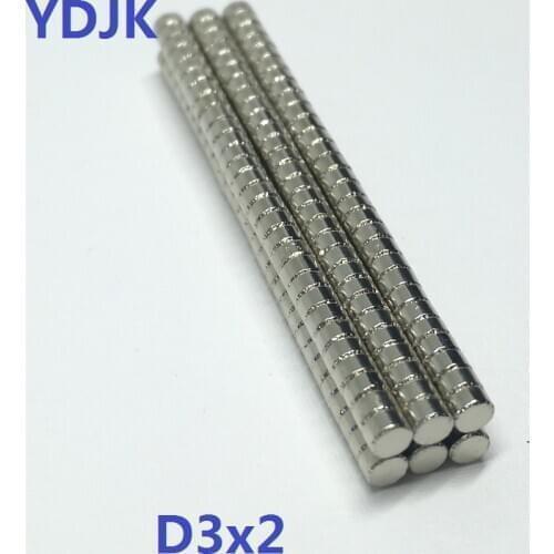 10 20 50 100 200pcs/lot Disk Neodymium magnet 3*2 N35 Rare earth permanent MM magnet 3x2 NdFeB magnet 3 x 2 for speaker