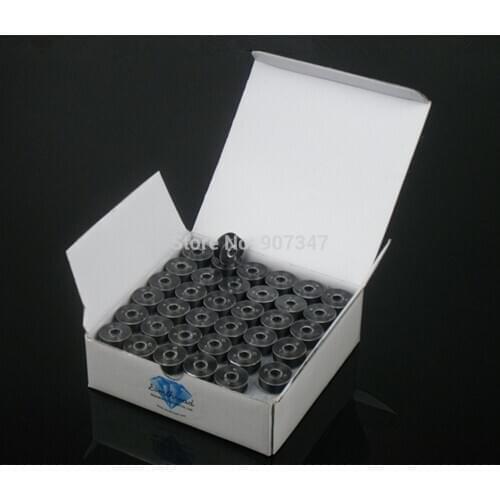 100% Polyester Pre-wound Machine Sewing Embroidery Bobbin Thread Filament 144pcs /Set,Size L Plastic Sides ,Black ,Free Shipping