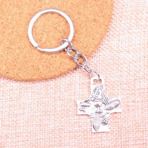 20pcs 34*26mm cross ocean lobster Pendants DIY Men Car Key Chain Ring Holder Keyring Souvenir Jewelry Gift
