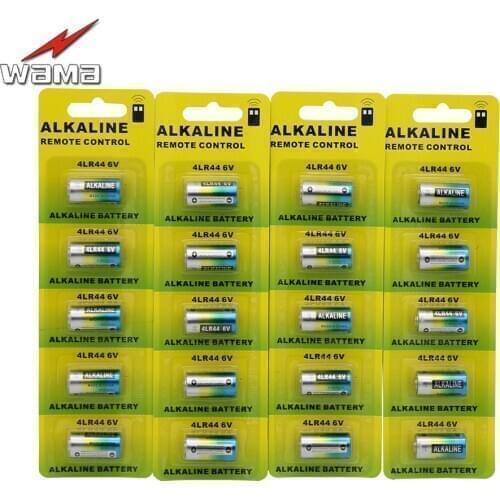 20pcs/4pack New Wama 4LR44 6V Dry Alkaline Batteries Cells Car Remote Toy Calculator 28A 4AG13 544 L1325 4A76 Battery Free Ship