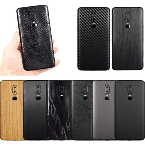 3D Carbon Fiber Sticker For OnePlus 7 Pro Leather Wood Drawing Skins Phone Back Cover Sticker For One Plus 7 1+6T 1+6T Sticker