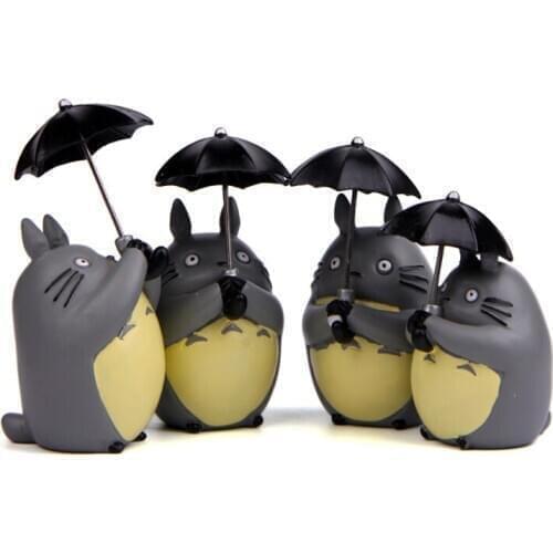 4pcs/lot 8.5cm My Neighbor Totoro Kiki Kikis Delivery PVC Cat Action Figure Doll Anime Umbrella Resin Plastic Model